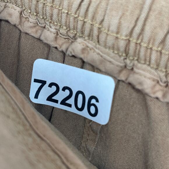 VINCE Pants Womens L Linen Blend Cargo Cropped Cuffed High Rise Utility Brown - Picture 14 of 14